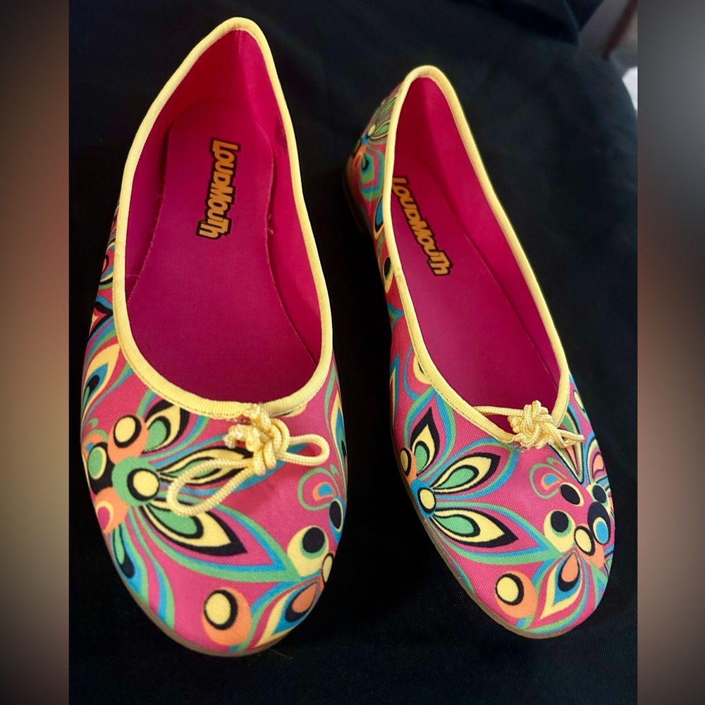 Loudmouth Women's Flats in Bold colorful pattern